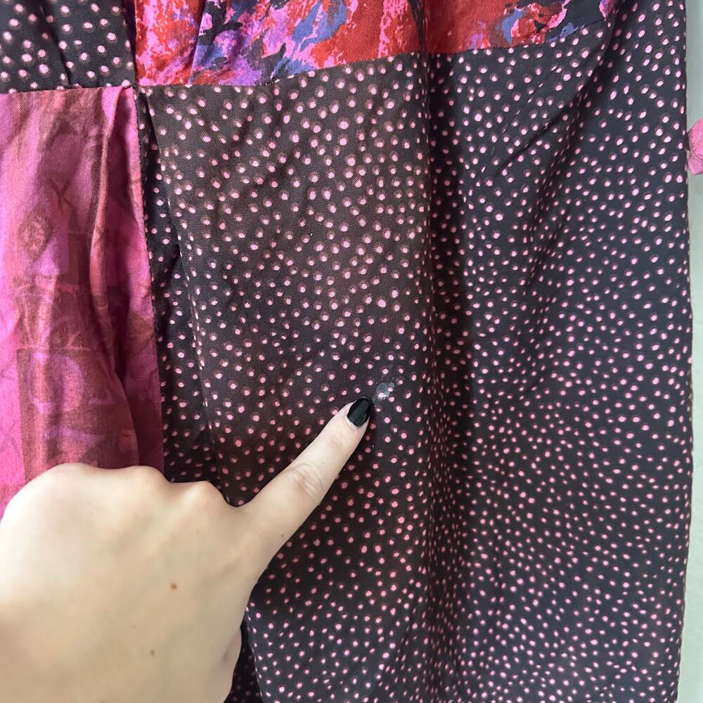 URU pink black mixed pattern floral kimono jacket - Picture 7 of 8